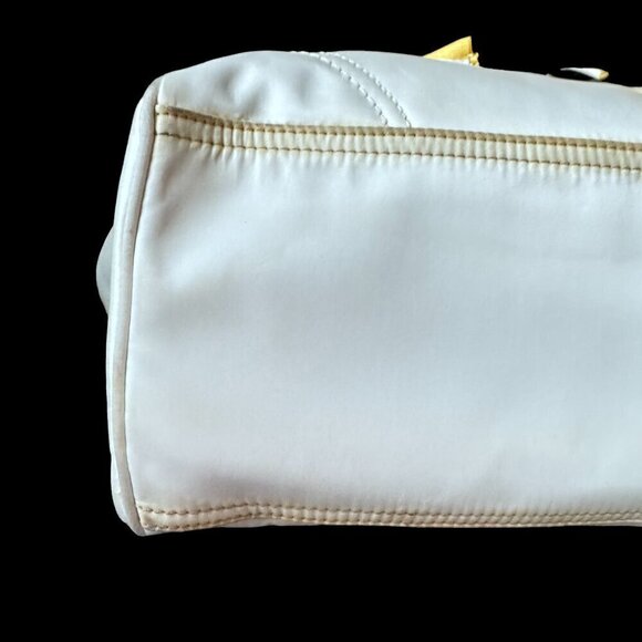 COACH Hampton Nylon Sateen Weekend Handbag Satchel Bag Purse Yellow F11993 AS IS - Picture 8 of 13